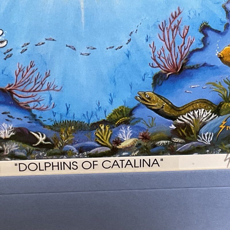 Signed & Numbered JEROME STUMPHAUZER Dolphins of Catalina Print- 14.25" x 11.5"