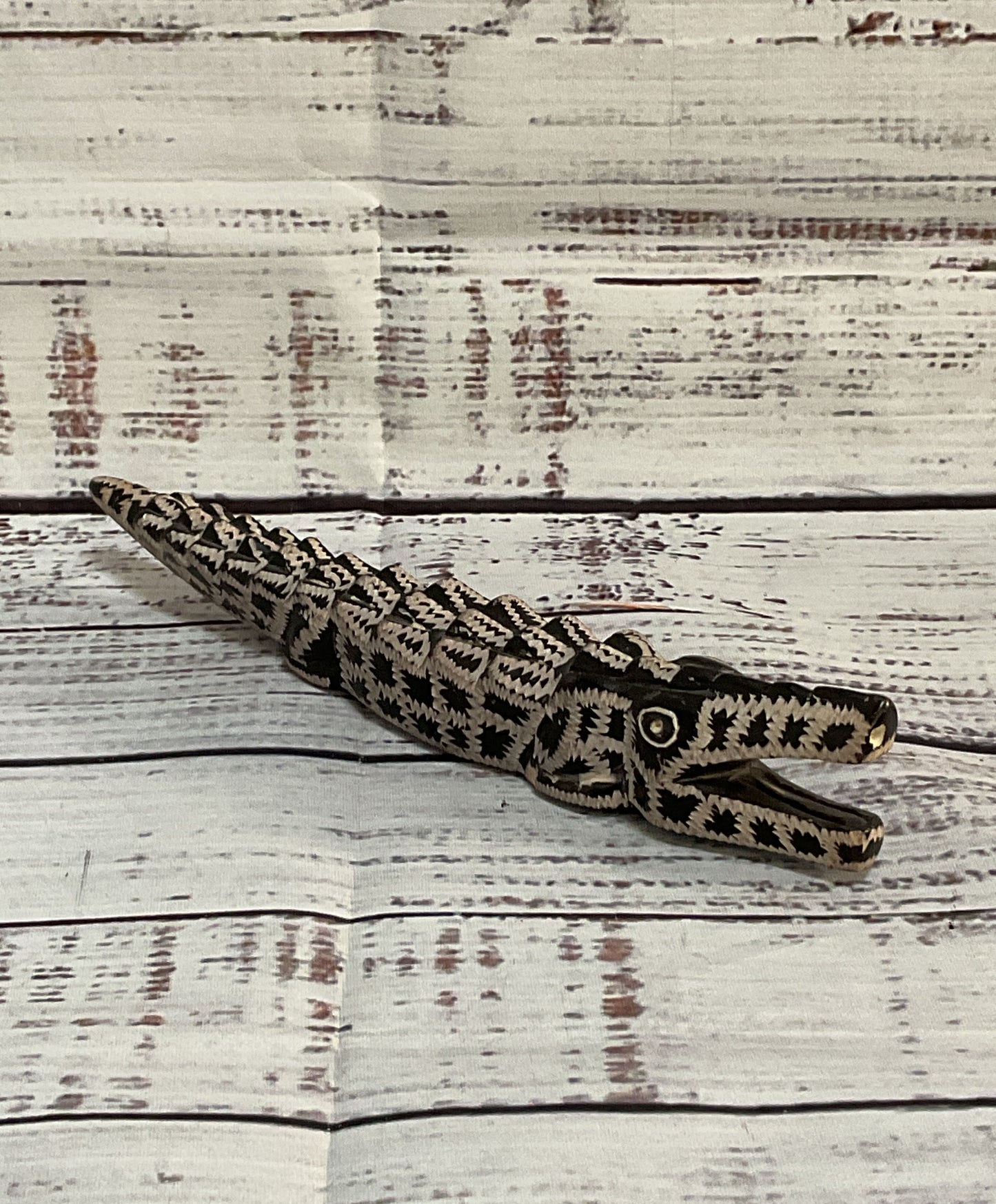Vintage Soapstone Carved Alligator Figurine