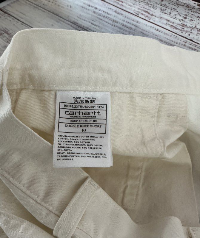 Men's Carhartt White Double Knee Shorts Size 40