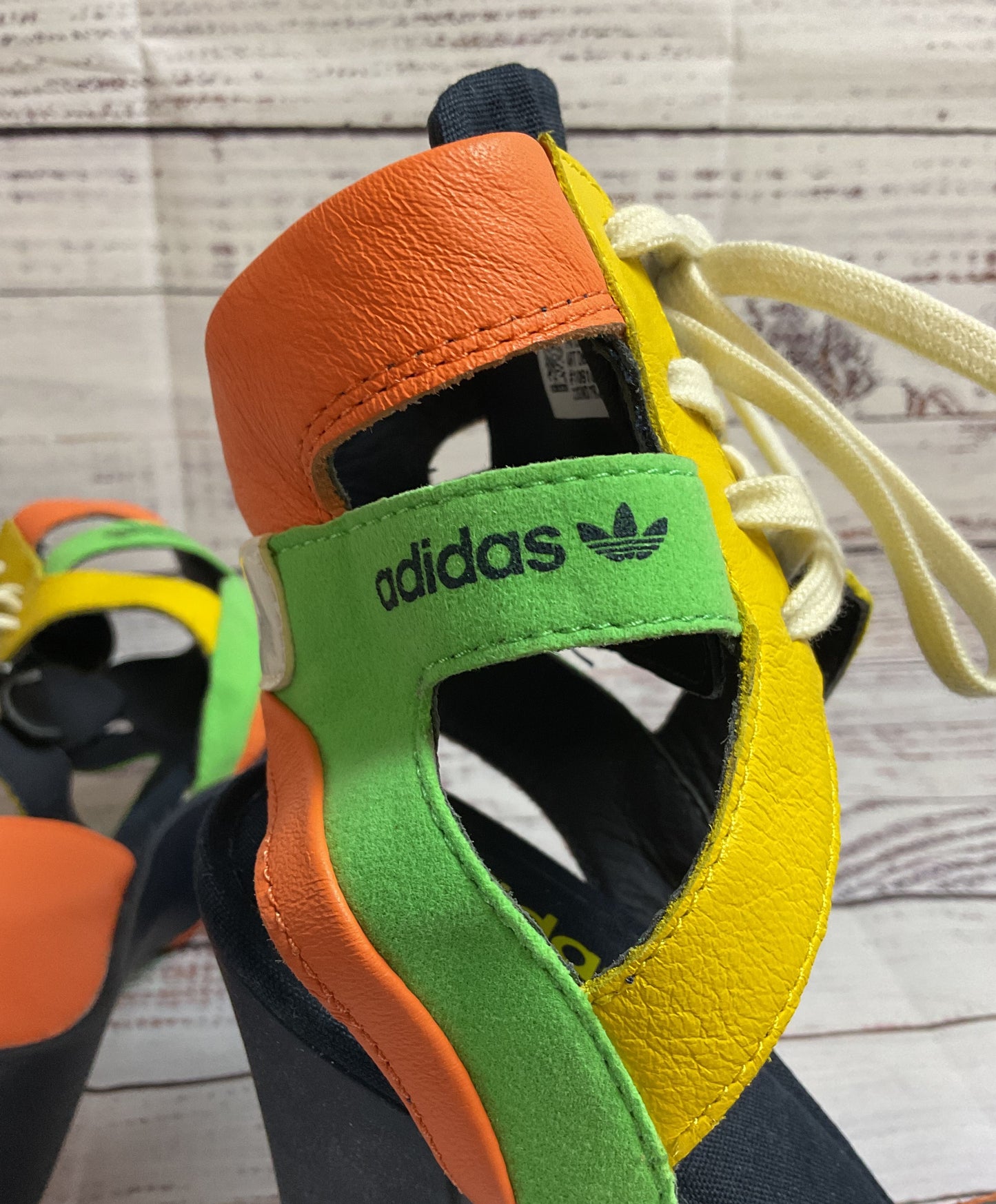 Vintage Adidas Orange And Green Lace Up Ankle Heel Women 9