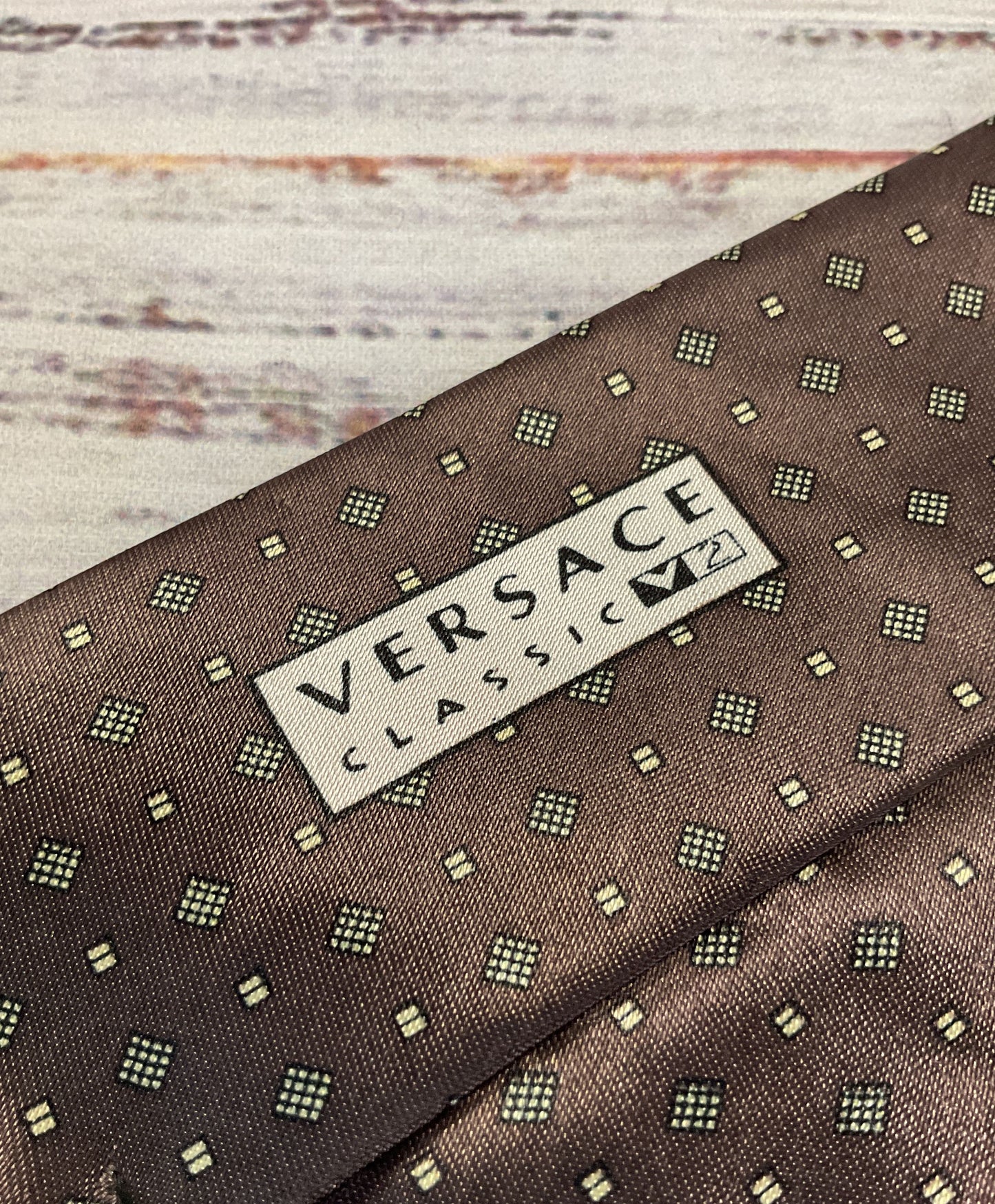 Vintage Versace Men's Brown Silk Tie