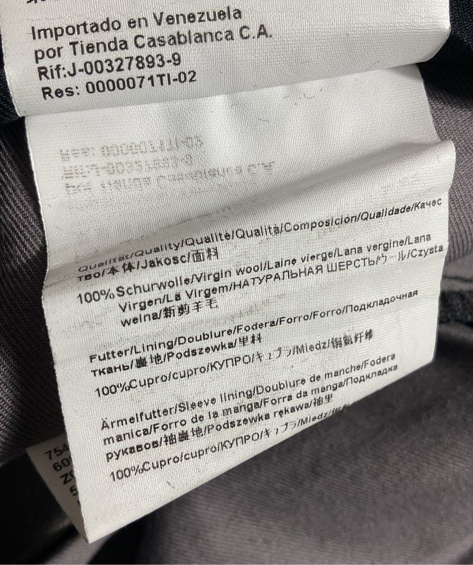 Hugo Boss Men's 2 Piece 100% Wool Grey and Blue Striped Suit Jacket Pants 40S