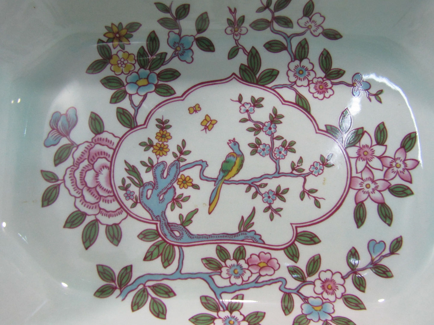 Adams Singapore Bird Floral Bird Motif Ironstone Vegetable Bowl Made in England