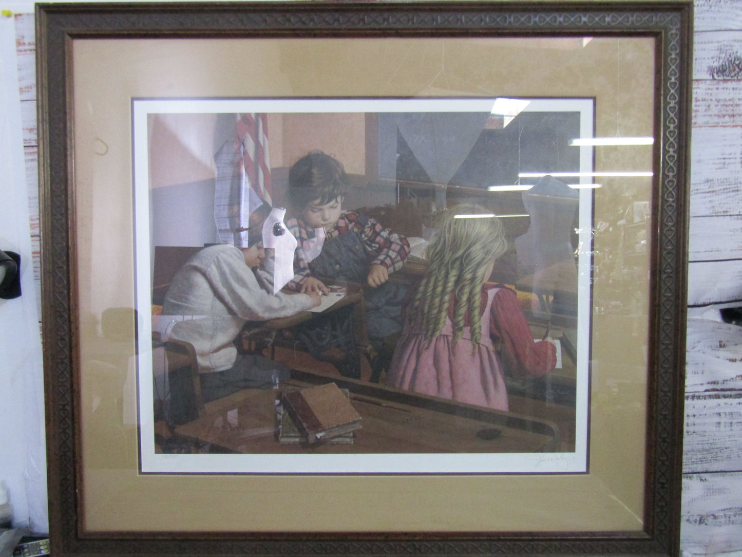 Kids in a Classroom Print by Jim Daly Signed. Framed