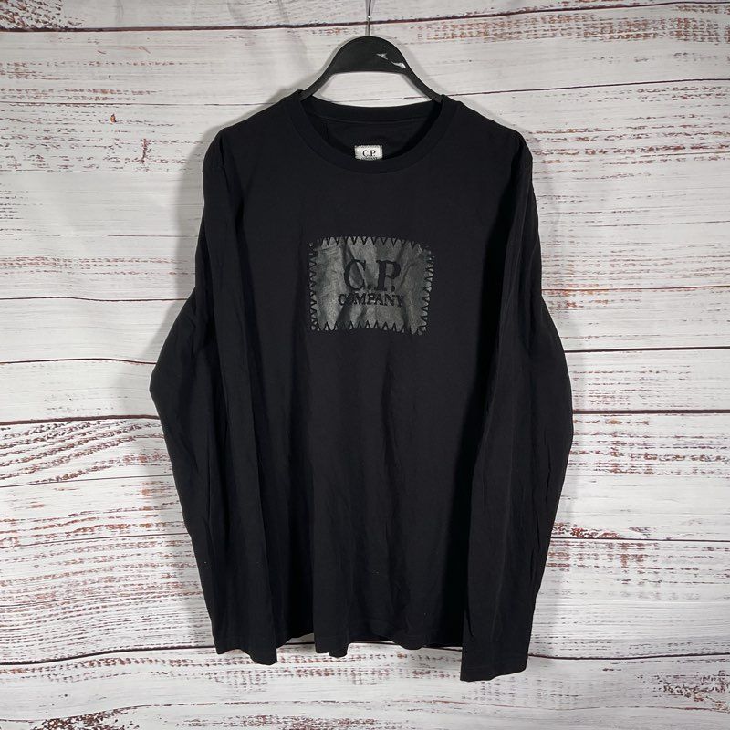 C.P. Company Block Logo Black Long Sleeve Shirt - Size L