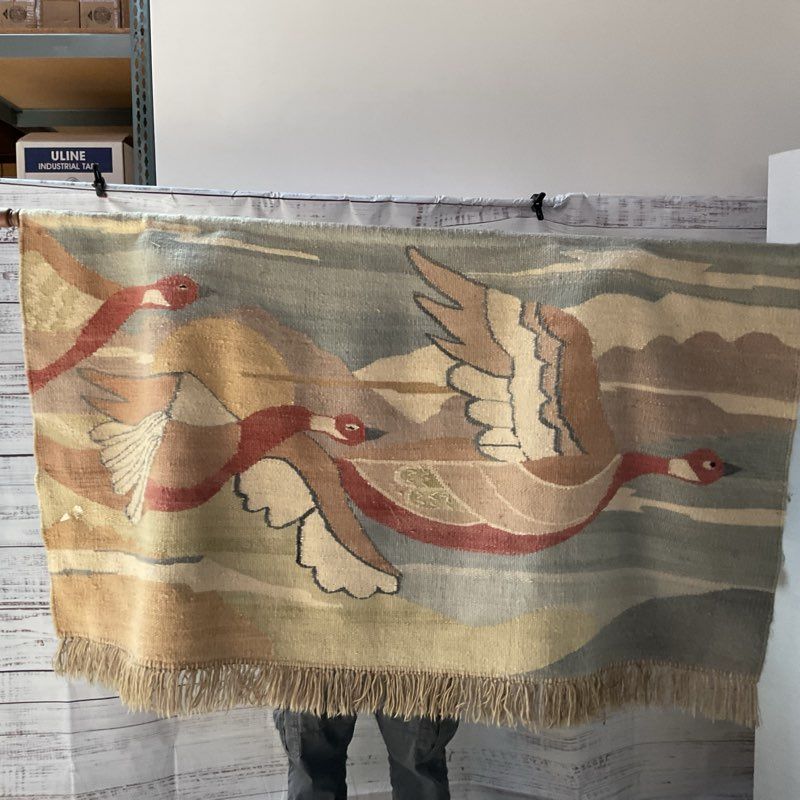 AFRO WEAVERS Wool Mallard Ducks Motif Hanging Tapestry- 42" x 69"