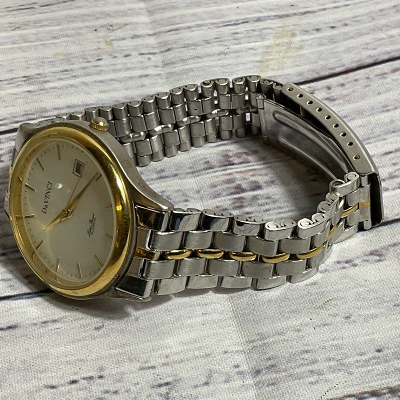 DAVINCI LUCIAN PICCARD Men's Two Tone Date Watch- 7.25"