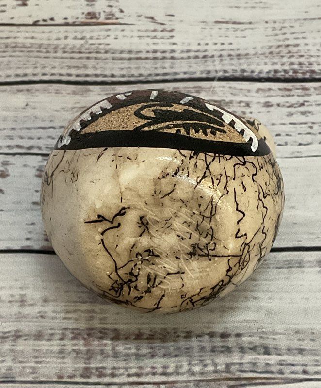 Vintage Navajo Cowboy Sand Vase Beige