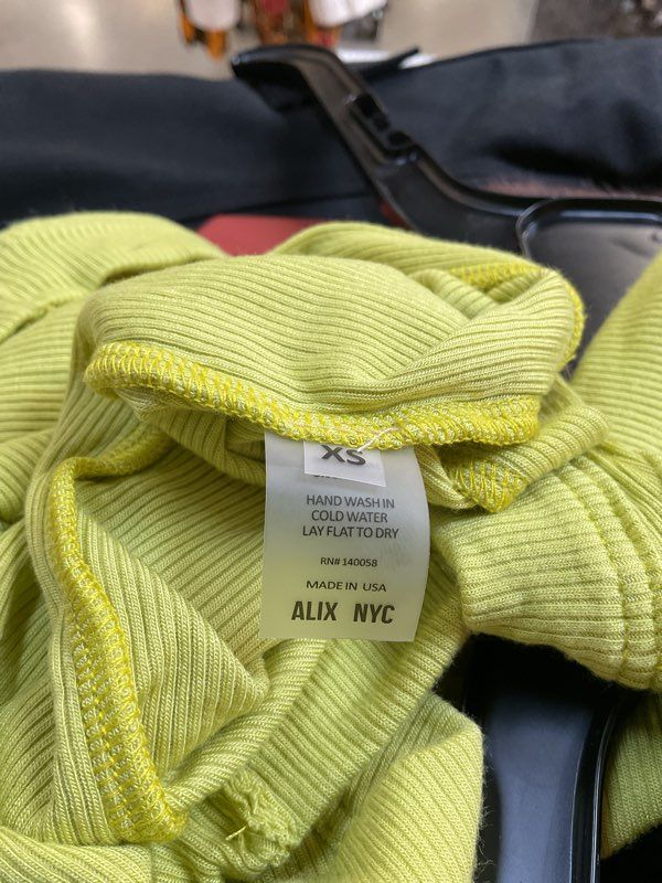 New ALIX NYC Paxton Ribbed Stretch-Modal Jersey Bodysuit Lime Green Size XS