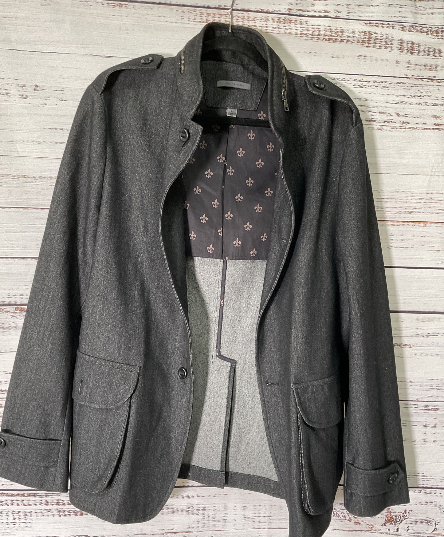 NWOT Men's John Varvatos Black Wool Blend Jacket Size 52 US Size 42