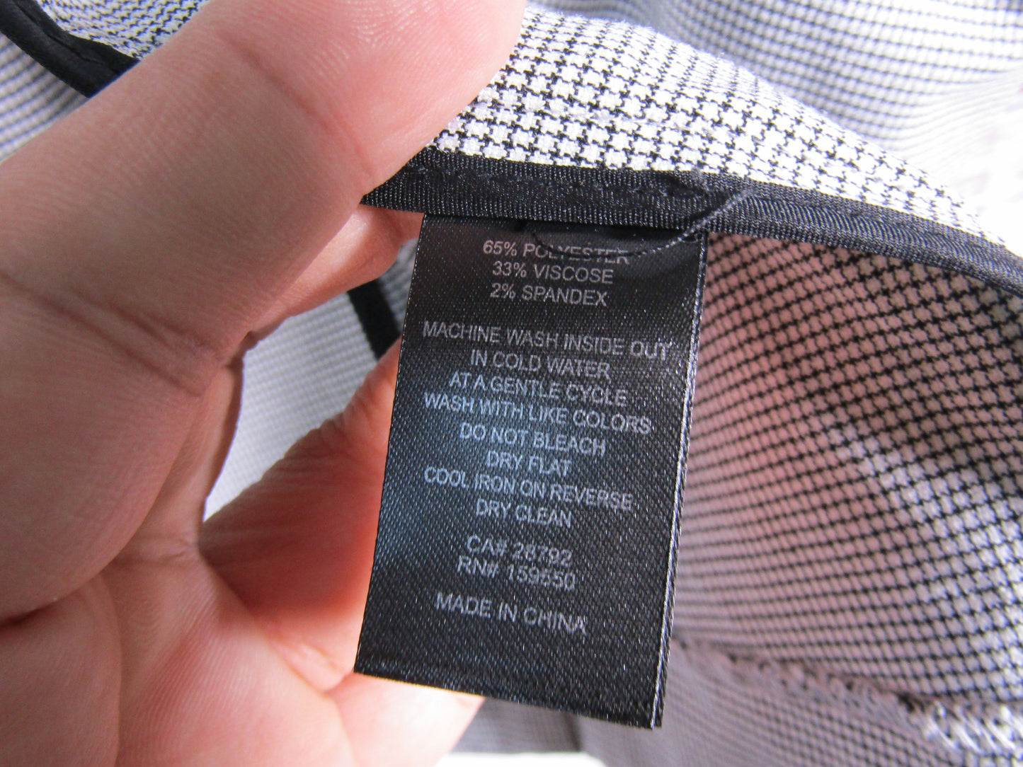 Maison d' Amelie Women's Black & White Gingham Plaid Blazer Jacket Size S