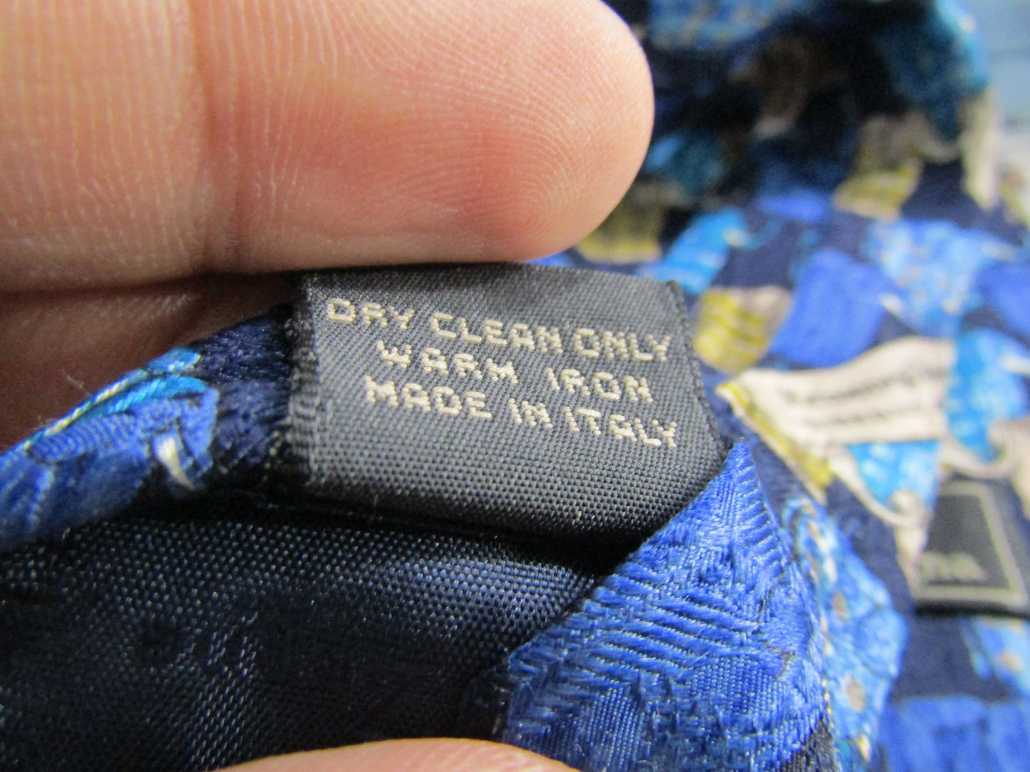 Ermenegildo Zegna Men's Blue Elephant Print Silk Tie Made in Italy