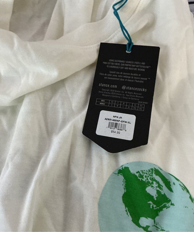 NWT Men's Stance White Butter Blend T-shirt Size XL
