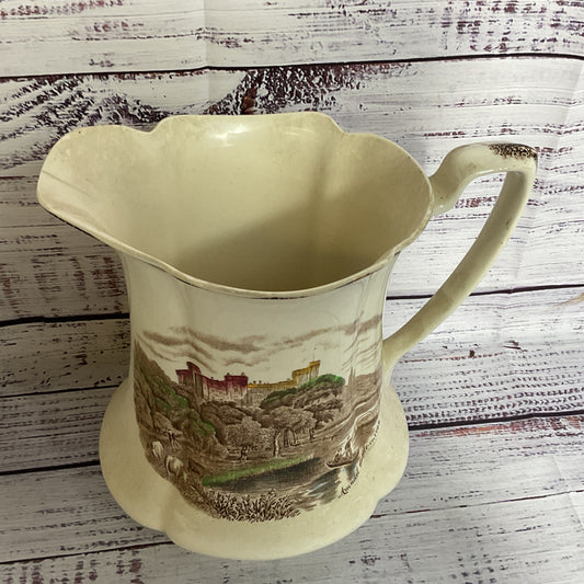 1930's JOHNSON BROTHERS Eng. Old Brittian Castles Brown Pitcher- 8"