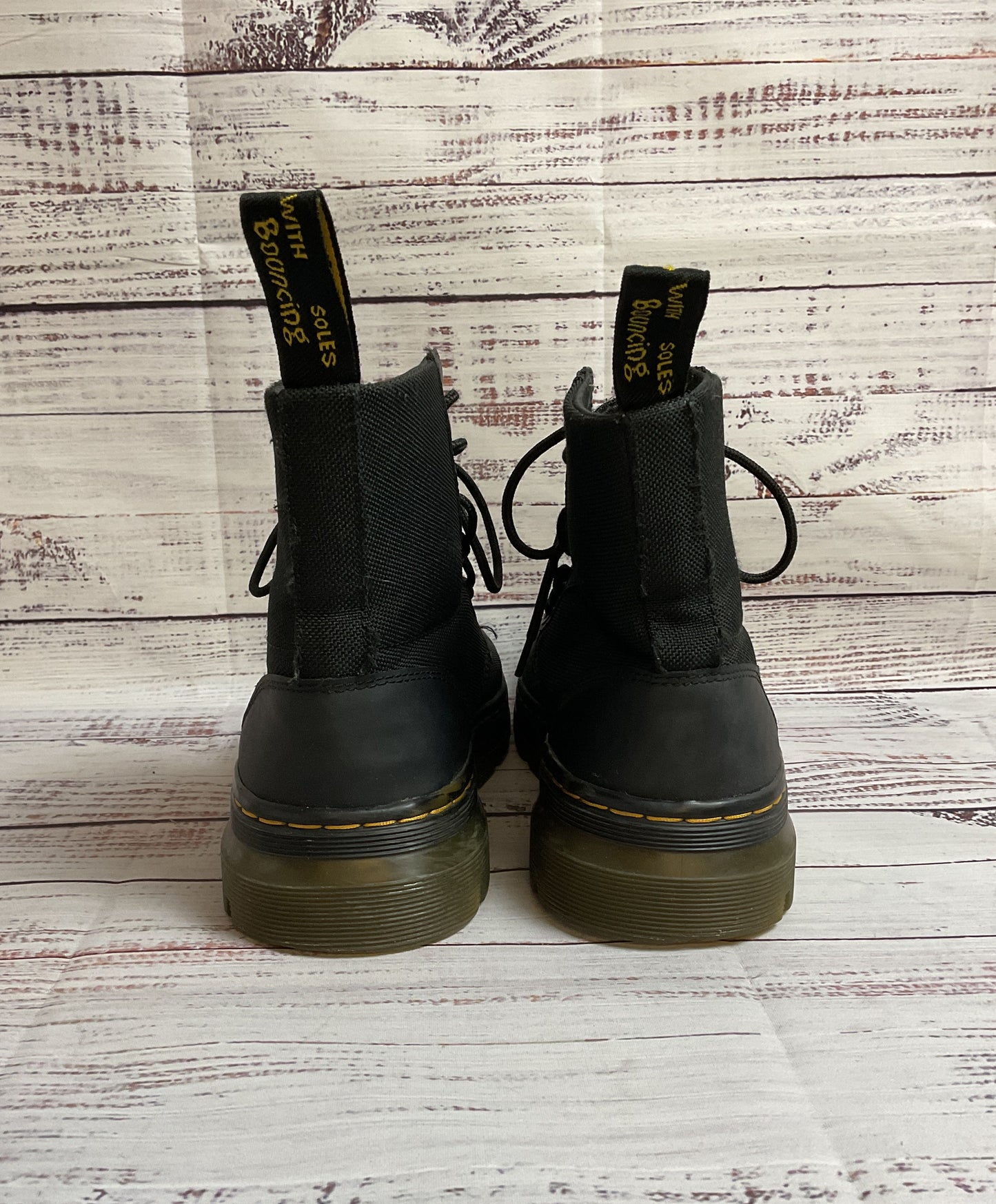 Dr. Martens Black Canvas Lace-Up Combat Boot Men 7
