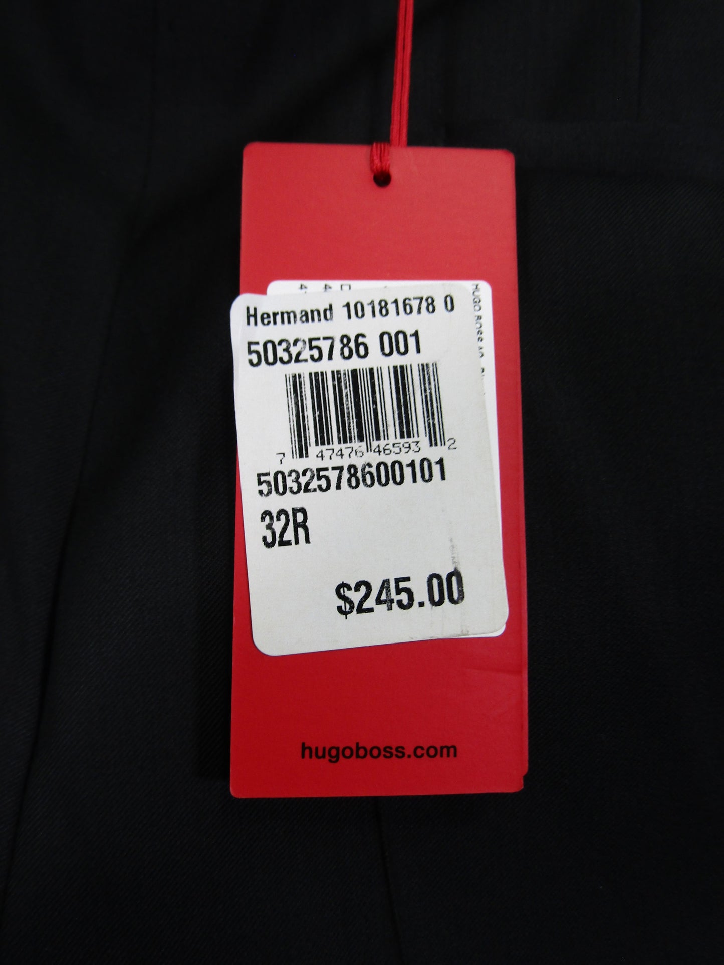 Hugo Boss Men's Black Wool Trouser Dress Pants Size 32 R UNHEMMED