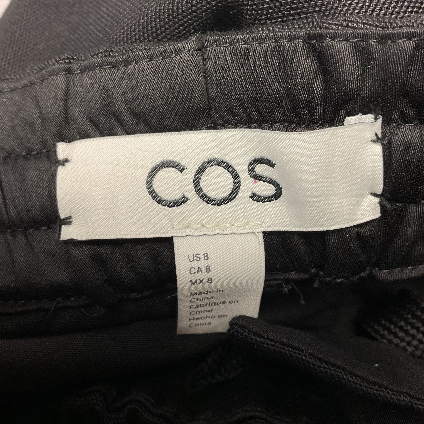 COS Black Elastic Waist Draw String Trousers Pants - Size 8