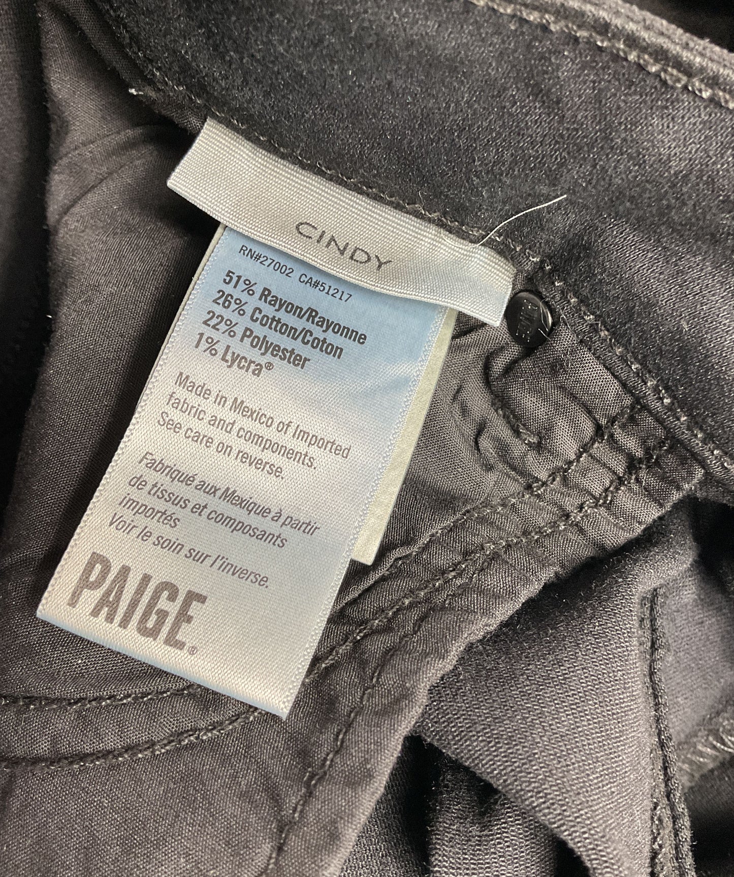 Paige Cindy High-Rise Slim Straight-Leg Cut Jeans Black 30