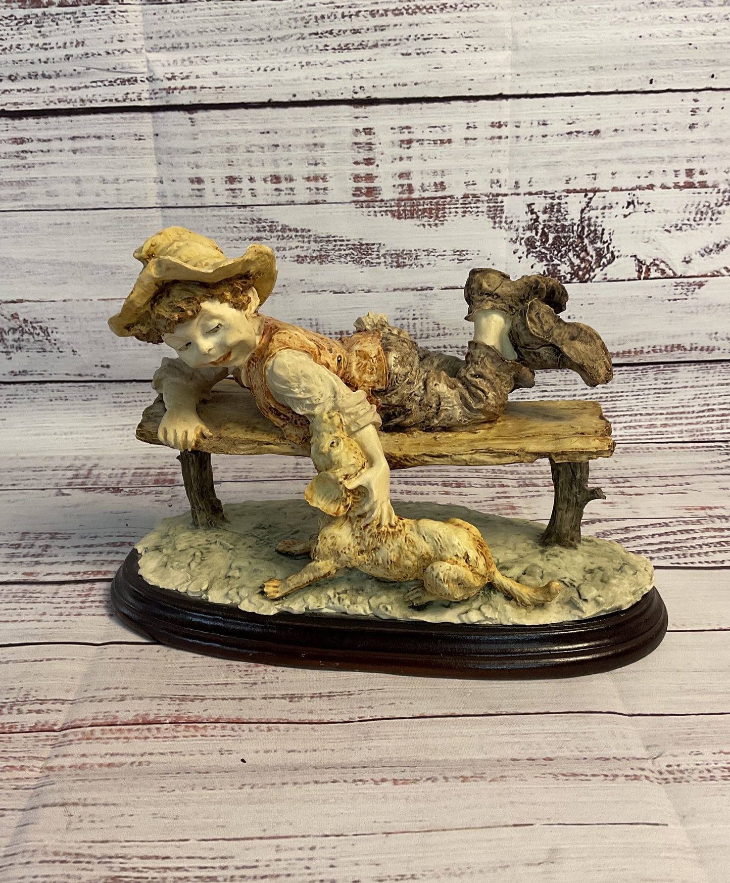 Vintage Duncan Royale Little Boy Petting Dog Collectible