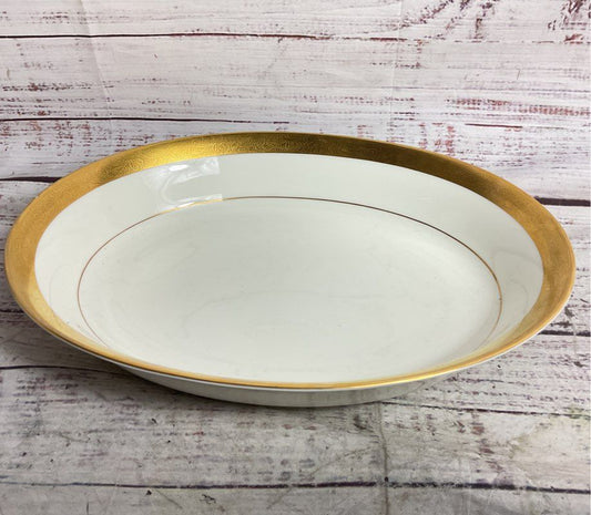 Mikasa Harrow Set of 4 Bone China Serving Pieces White Gold