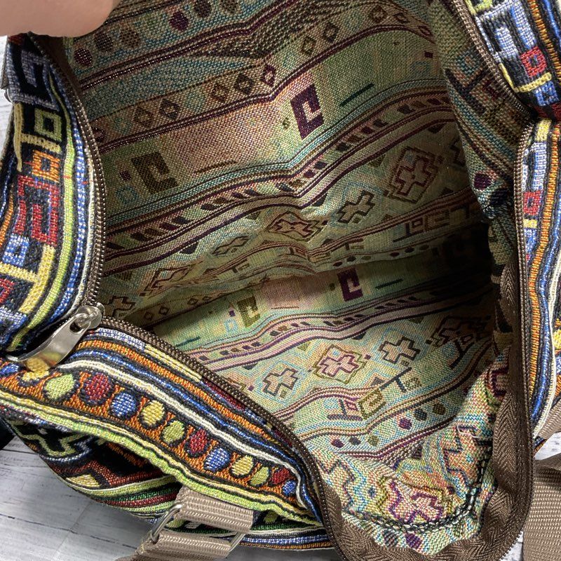 Kultura Knit Native Pattern Boho Zipper Tote Bag Purse