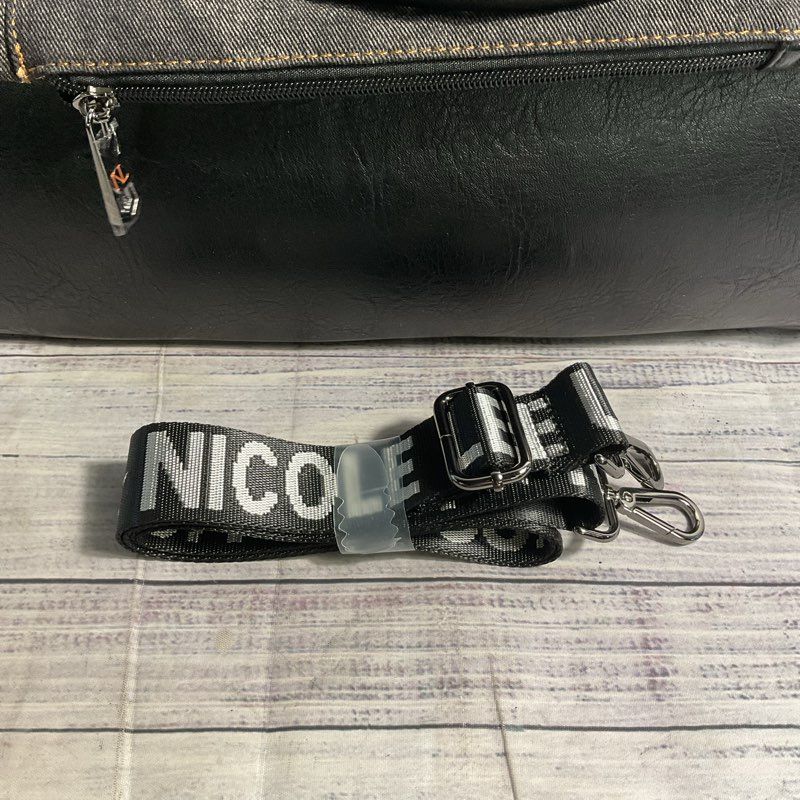 NWT Nicole Lee USA Sister's Secret Denim Jean Pocket Weekender Duffel Bag