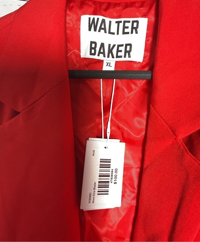 NWT Women's Walter Baker Red Blazer Jacket Size XL