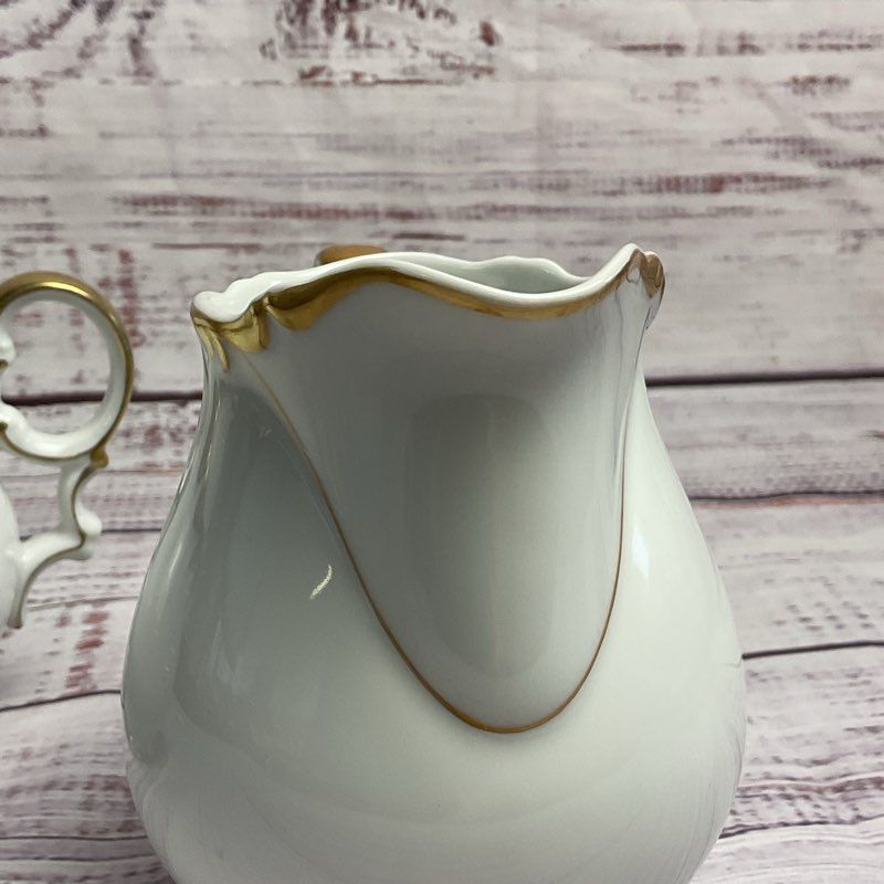 Mikasa Venice 9266 White/Gold Trim Creamer & Lidded Sugar 2 Pc. Fine China Set