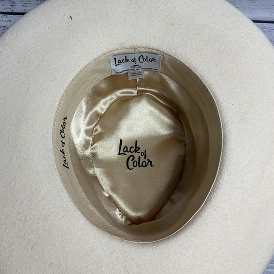 Lack of Color Val Diamond Ivory Wool Wide Brim Fedora Hat - Size Small