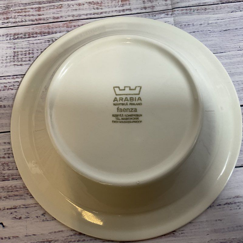VTG. ARABIA Finland Faenza Brown Flowers Leivo Seppala Bowls & Plate- 5 Pieces