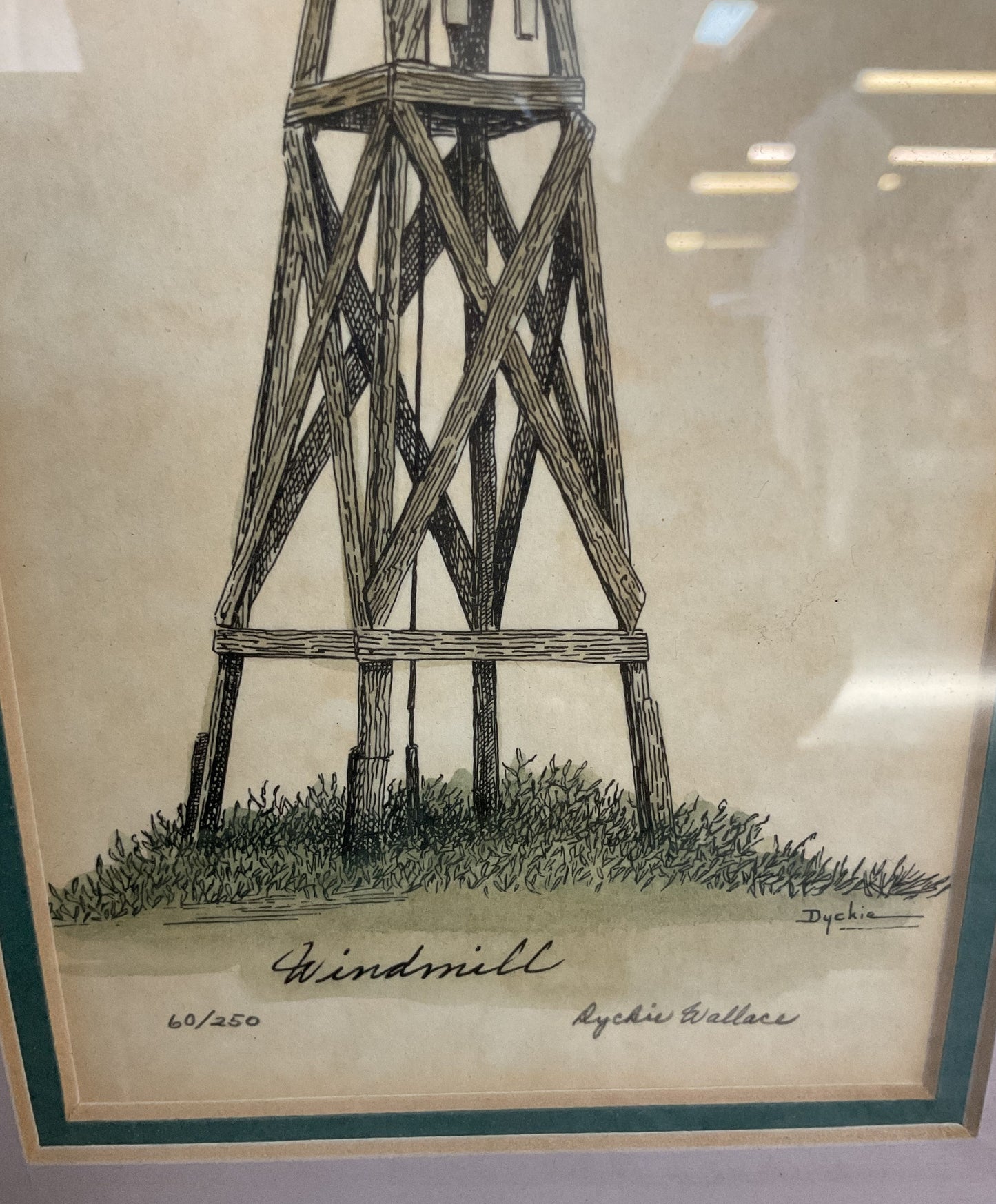 Dyckie Wallace Windmill Limited Edition Artist Signed Watercolor Print