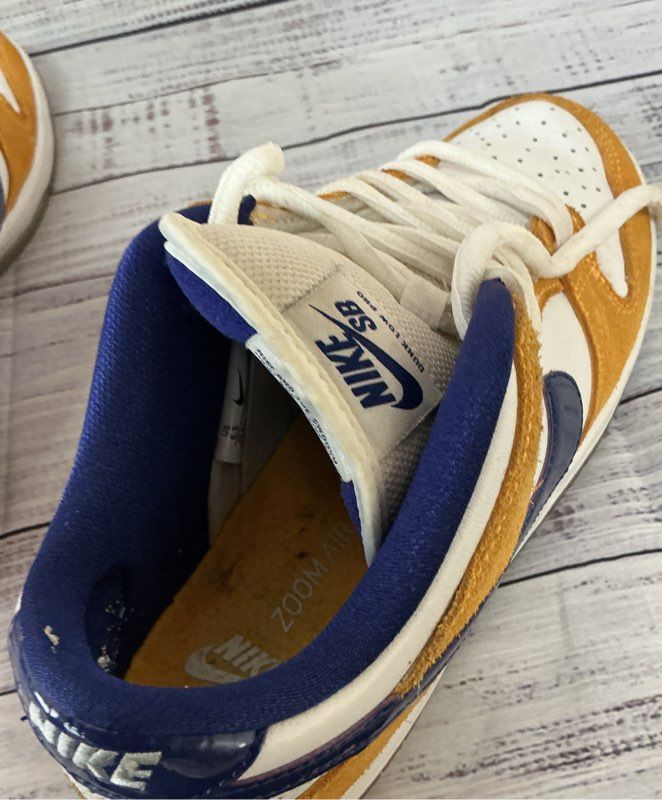Nike SB Dunk Low Pro White Yellow Sneaker Size 6.5