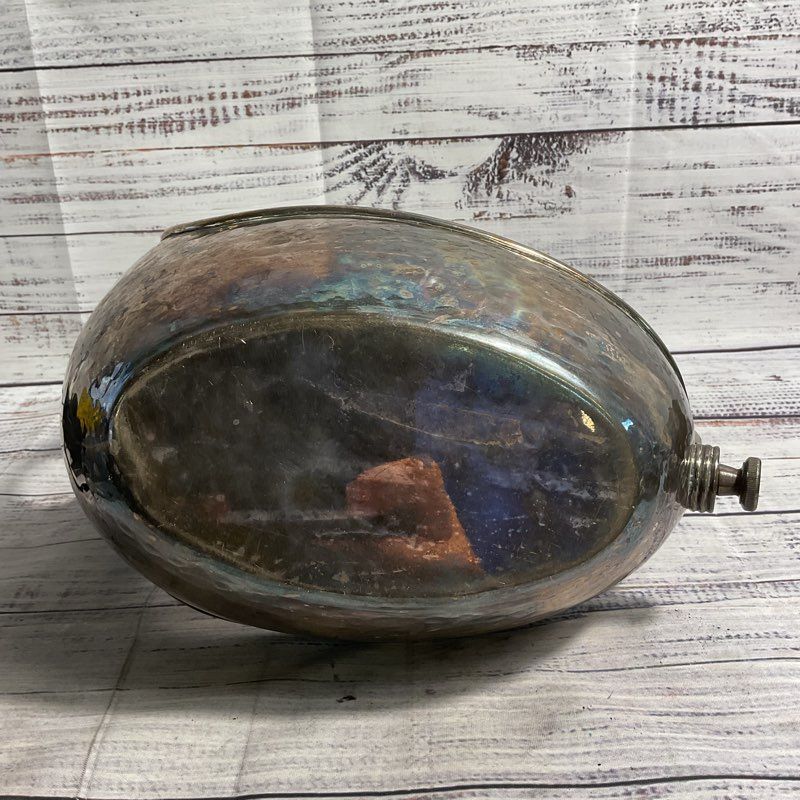 Vintage Hand Hammered Silverplate & Rosewood Italian Wine Caddy Bottle Holder