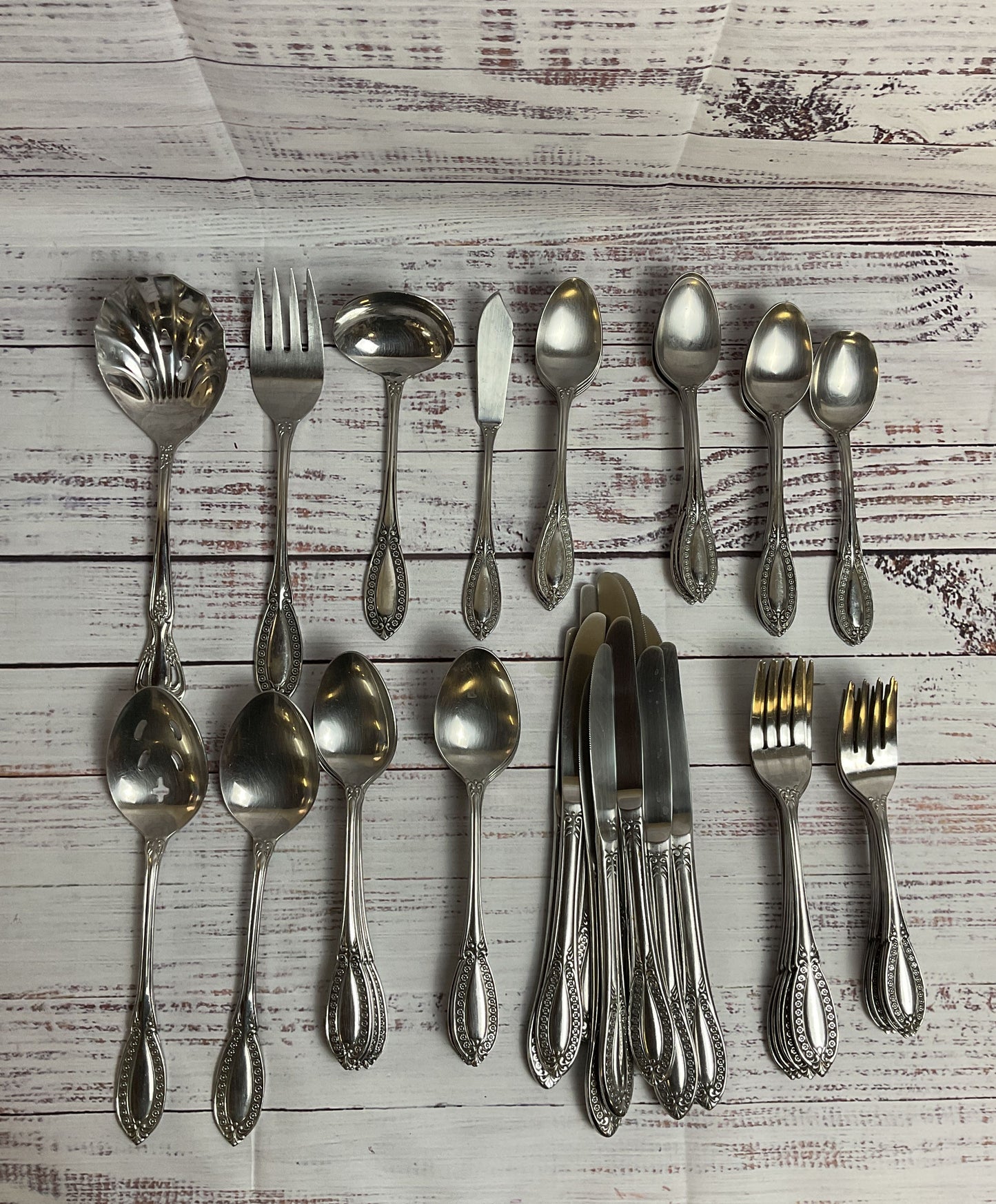 Orleans Silver Set Of 56 Silver Stainless Japan Flatware