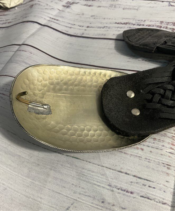 Vintage Chico's Braided Genuine Leather with Metal Buckle Belt Women's S/M