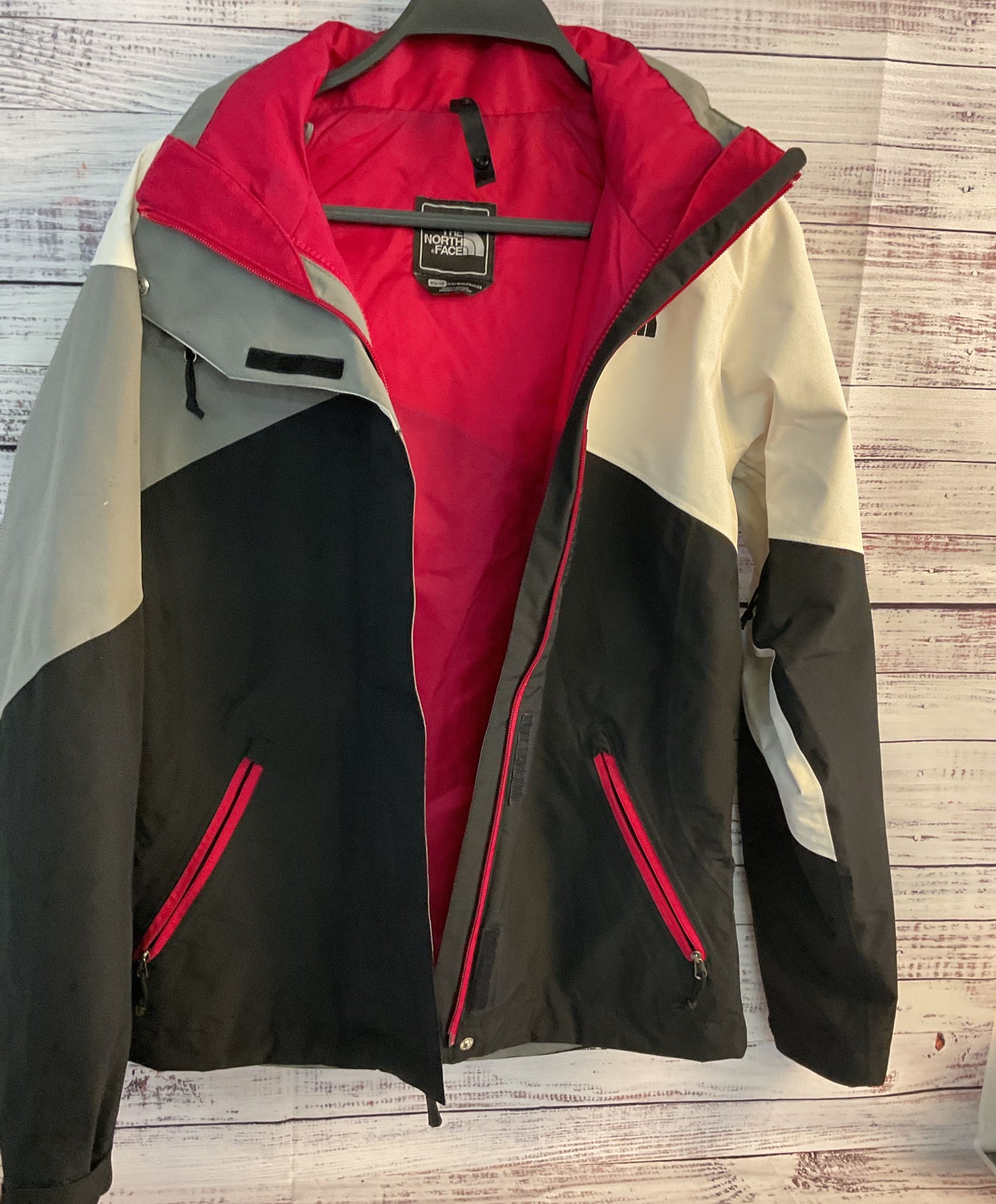 Women's The North Face Black with gray and white Jacket with hood Size XS