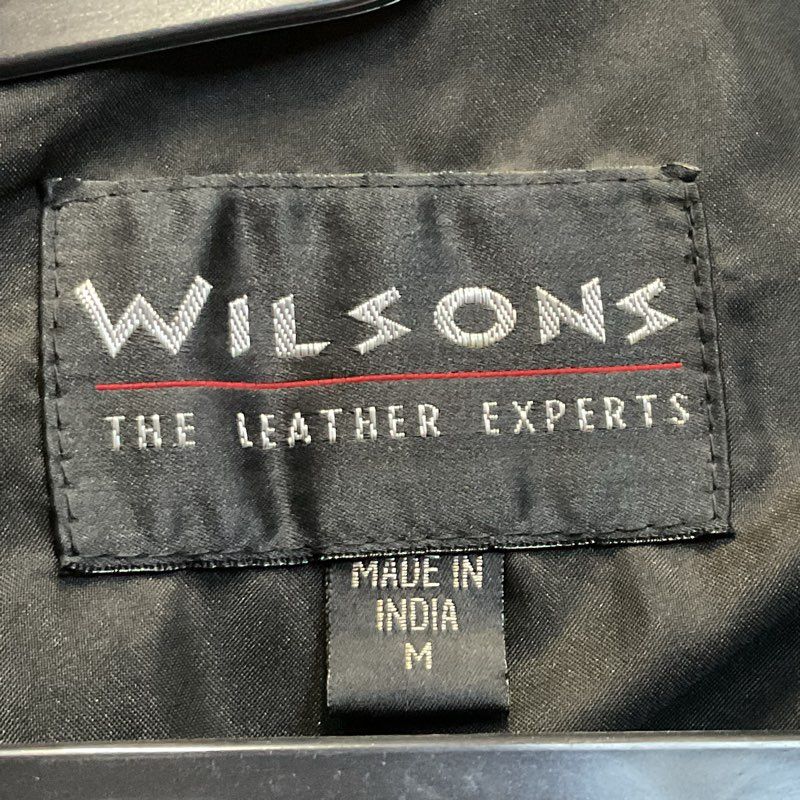 WILSONS The Leather Experts Men's Black Leather Front Vest- SZ M