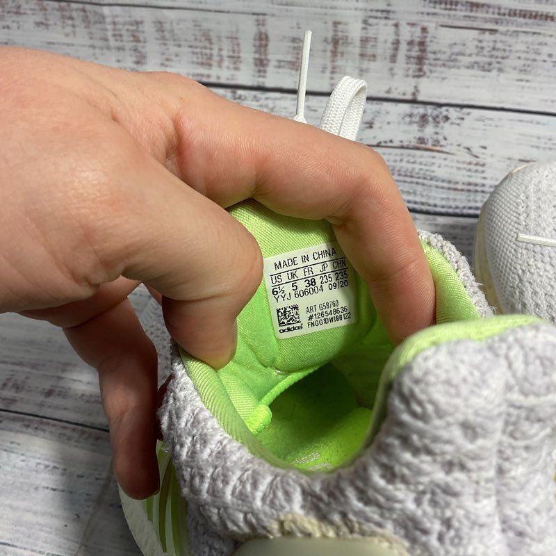Adidas Ultraboost 5.0 DNA White & Glow in the Dark Athletic Sneaker Women's 6.5