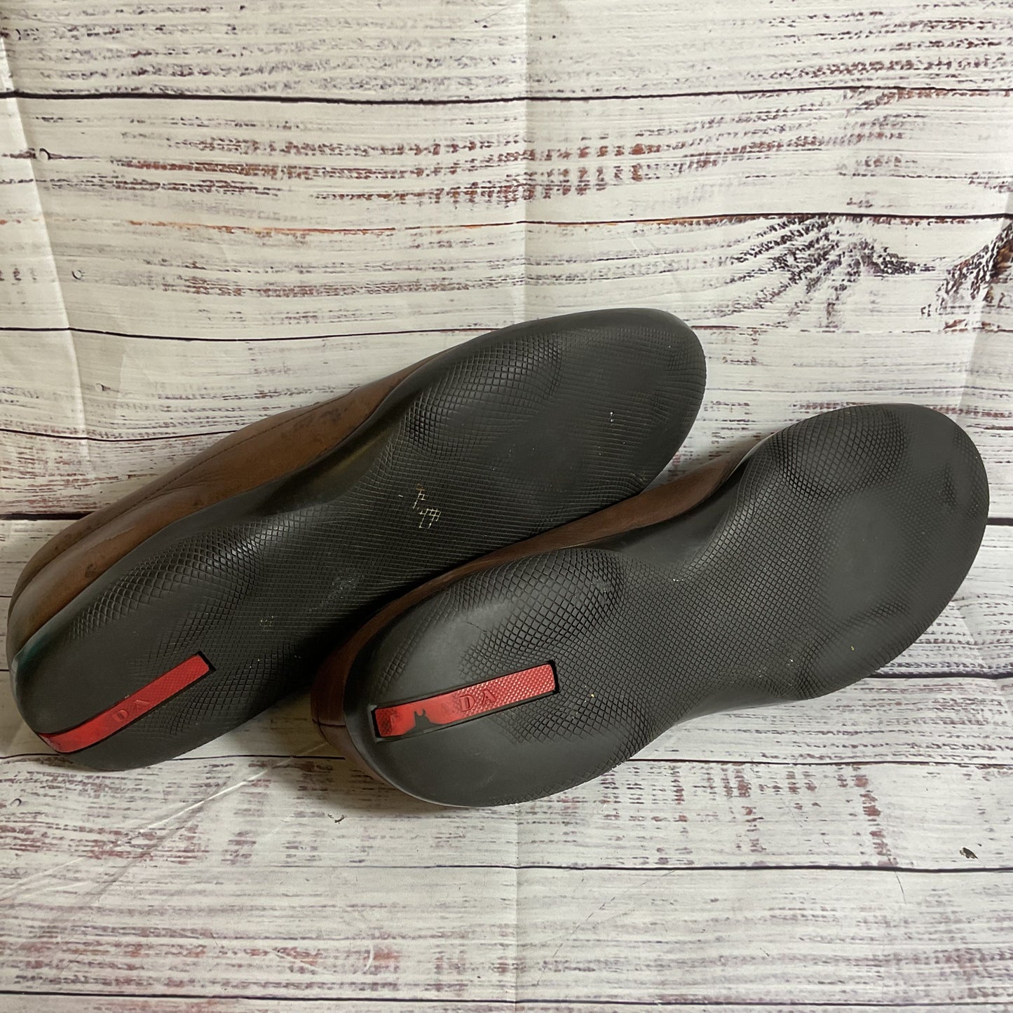 PRADA Men's Brown Leather Slip On Casual Shoes- SZ 11 (SEE DESCRIPTION)