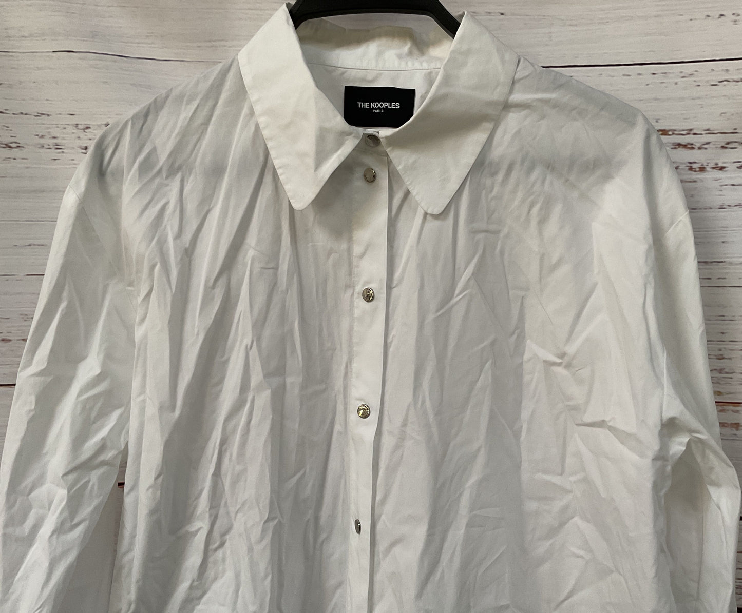 The Kooples Women's White Long Sleeve French Cuff Button Down Shirt Size 3