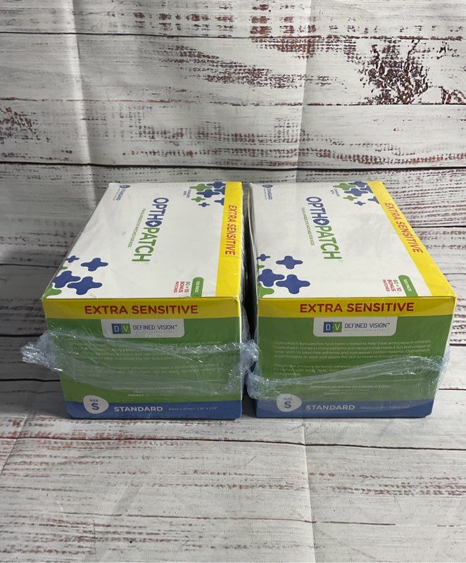 2 Opthopatch Eye Patches for Kids - Extra Sensitive Adhesive - Boys 100 Pack