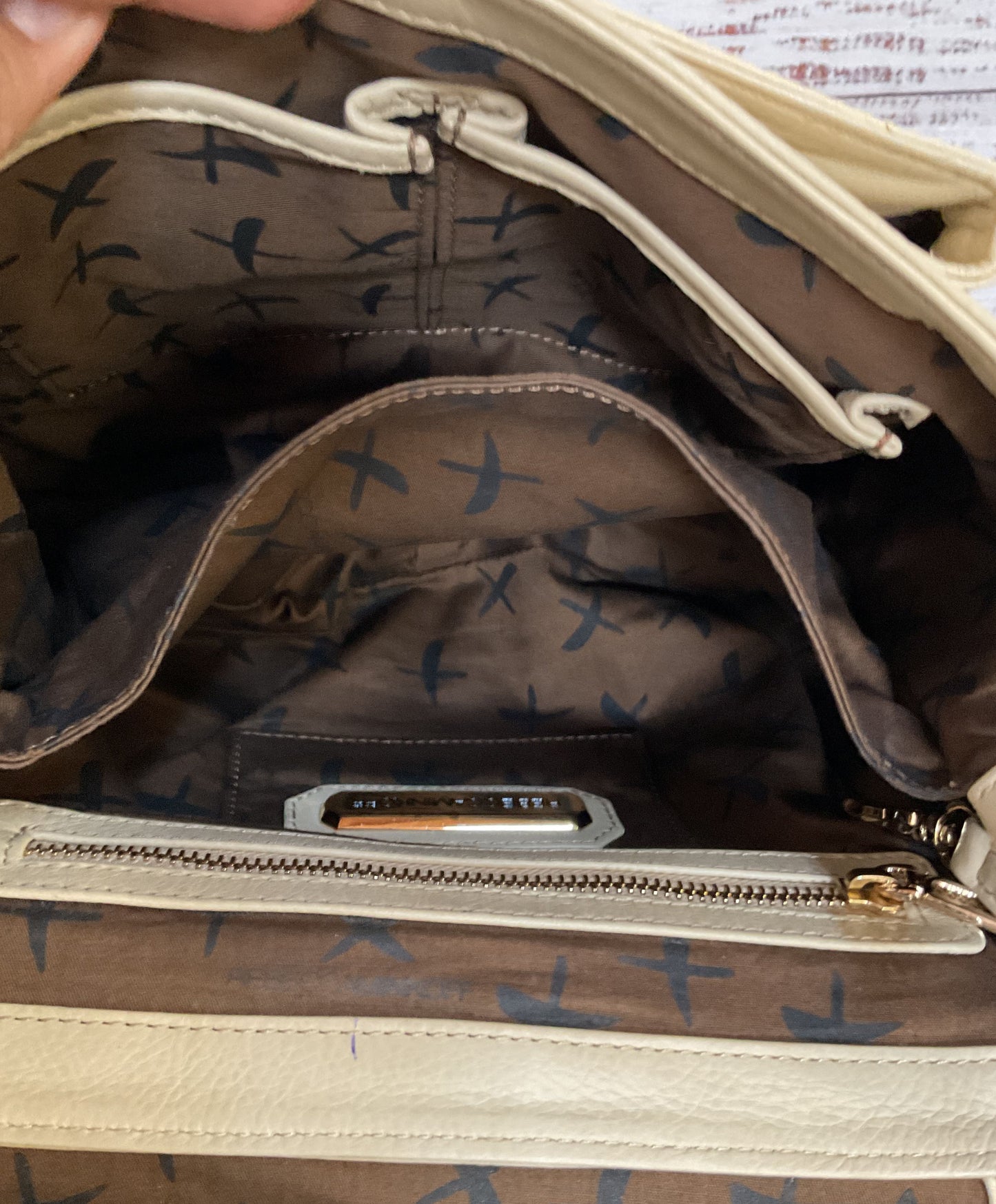 Rebecca Minkoff Women's Cream Leather Top Handle Bag