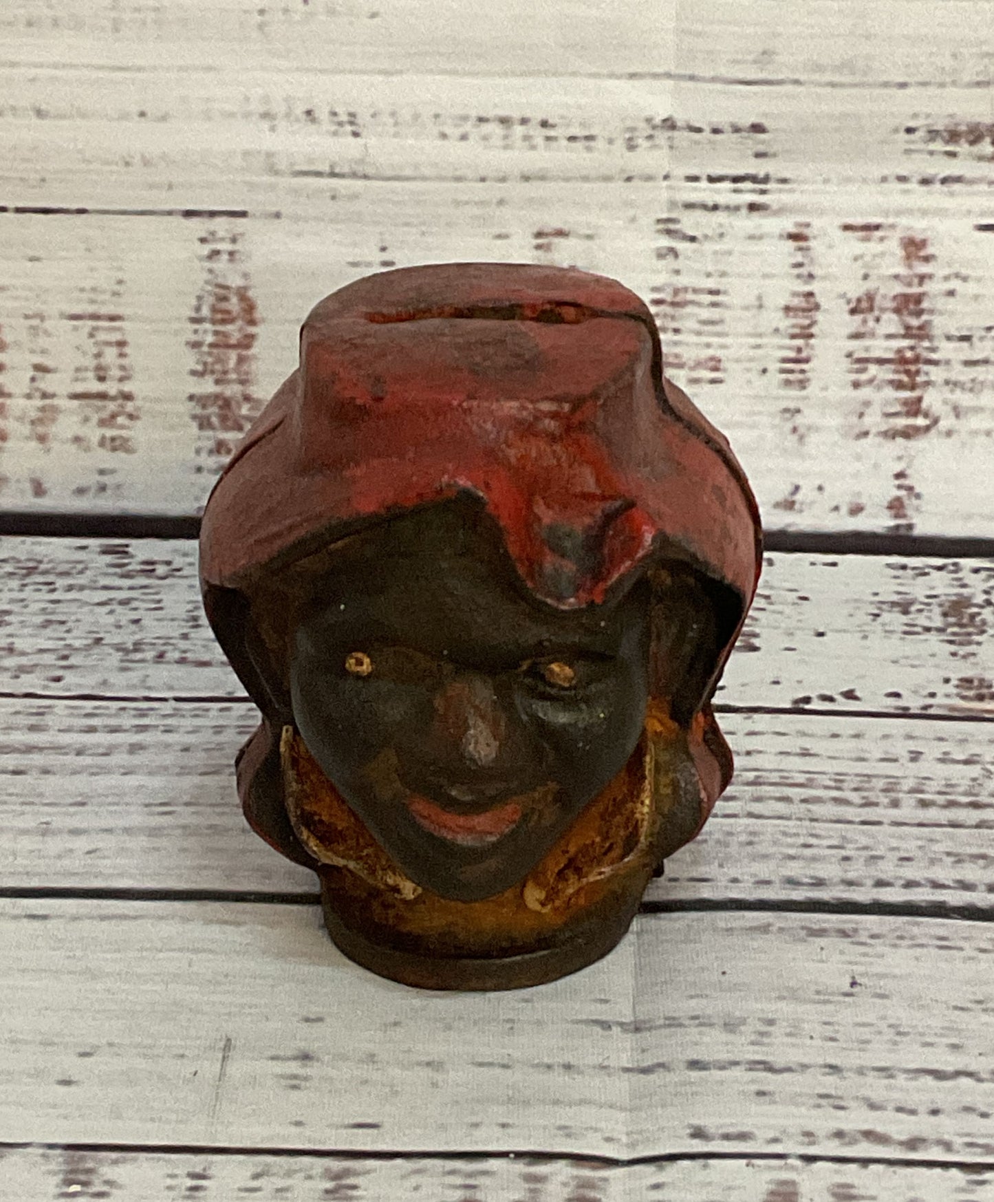 Vintage Double Face Cast Iron Piggy Bank