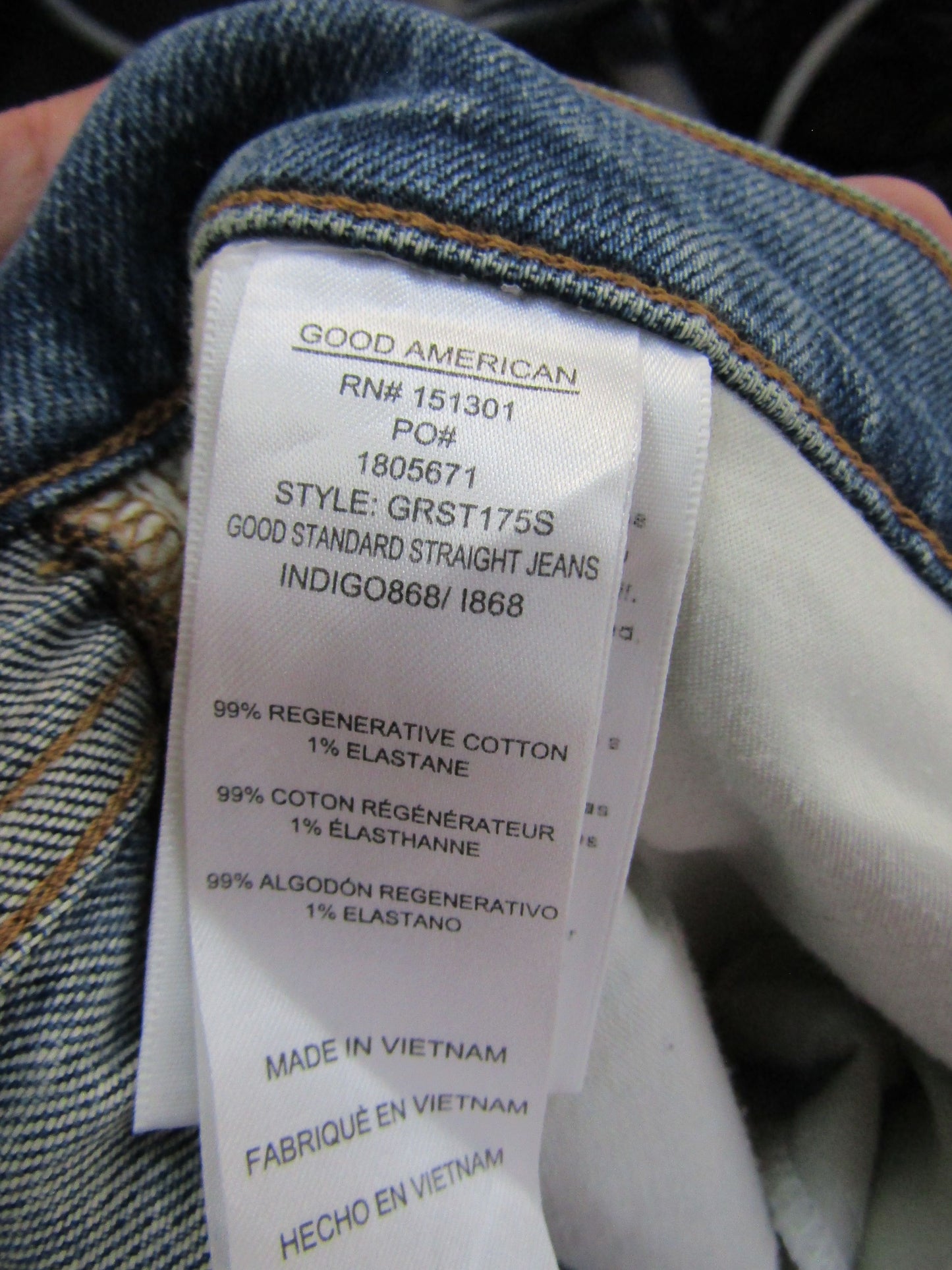 Good American Good Standard Women's Indigo Blue Mid-Rise Straight Jeans Size 32