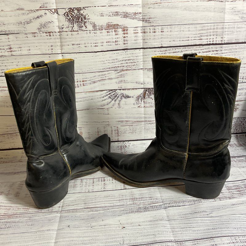 SIETE LEGUAS Men's Black Mid Calf Boots- SZ 8
