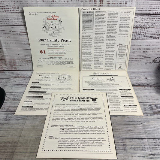 Lot Of 5 Vintage 1987 Disney Newsreel Magazines Theme Park Collectible