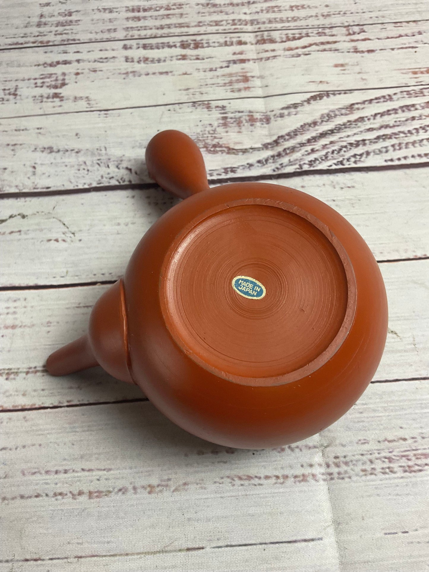 Small Brown Clay Teapot With Strainer Made In Japan