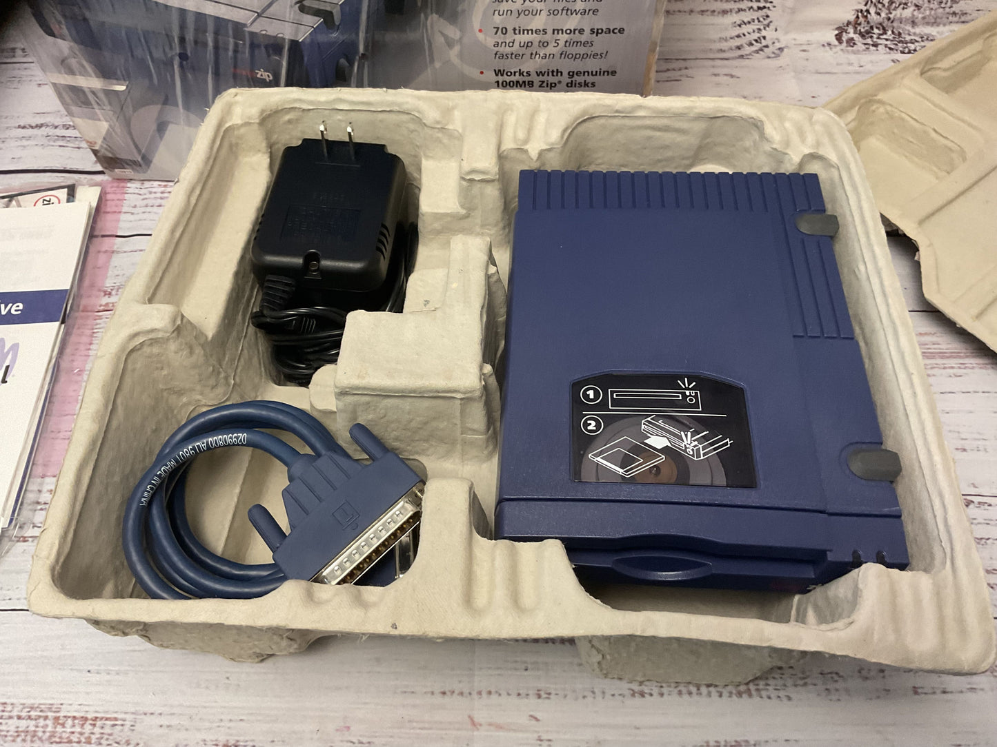 IOMEGA Zip 100 External SCSI Drive Parallel Port W/ Original Box Packaging