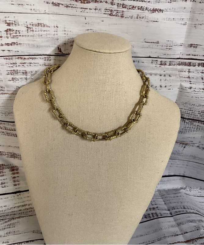 Stocko Gold Tone Vintage Necklace Choker 16"