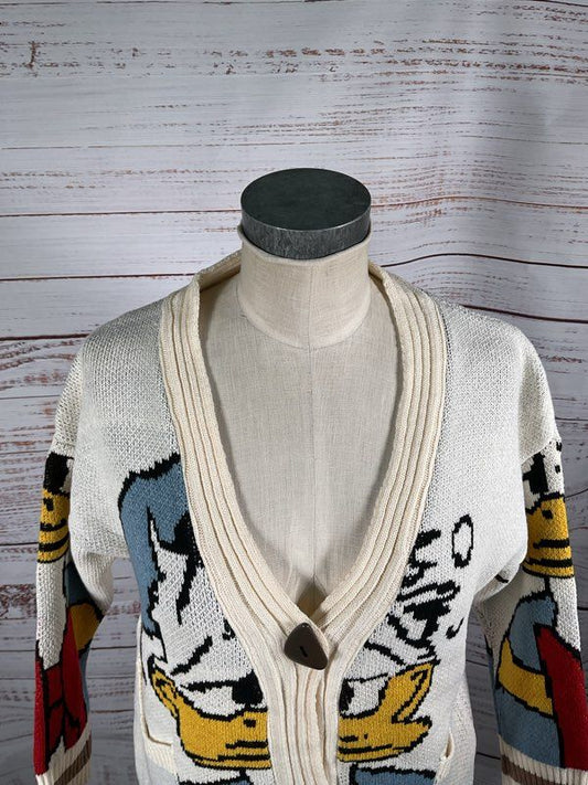 Disney Knitted Cardigan Donald Duck (Loose Fit!) Med-large Fit With Pockets